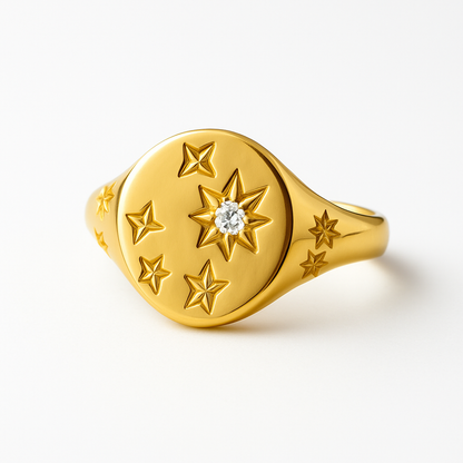 Diamond Star 14K Gold Ring