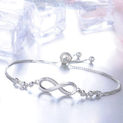 Adjustable Infinity Bracelet In Silver