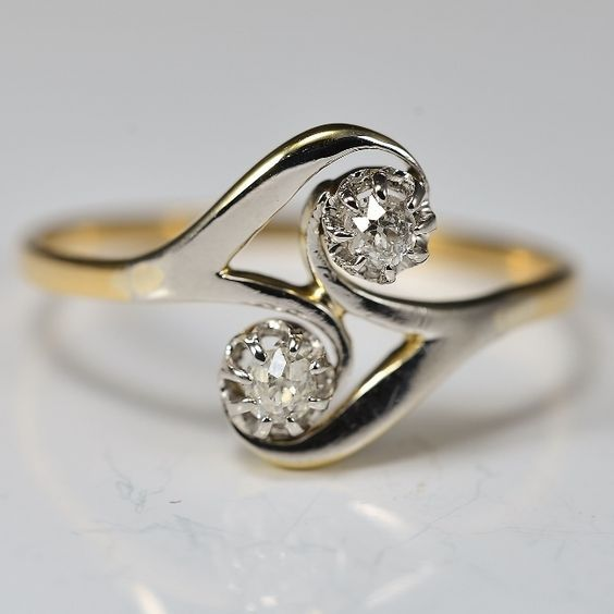 Ręcznie robiony vintage Złoty Pierścionek