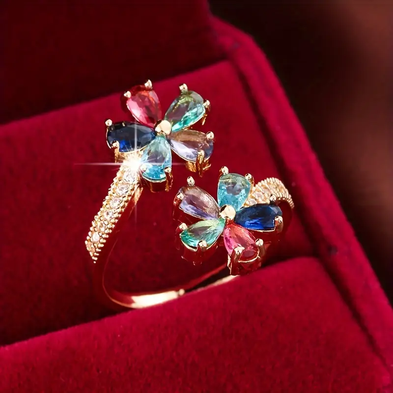 Colorful Daisy Open Ring