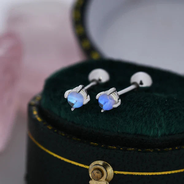 Moonstone Earrings In Sterling Silver