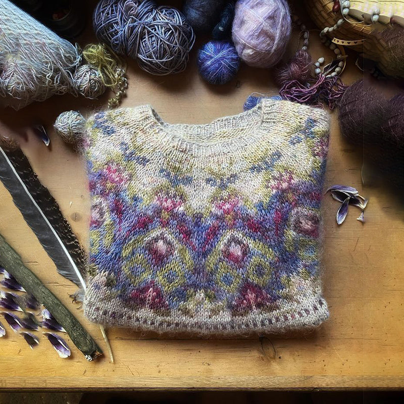 Branch Flower Button Warm Cardigan Sweater artswardrobe