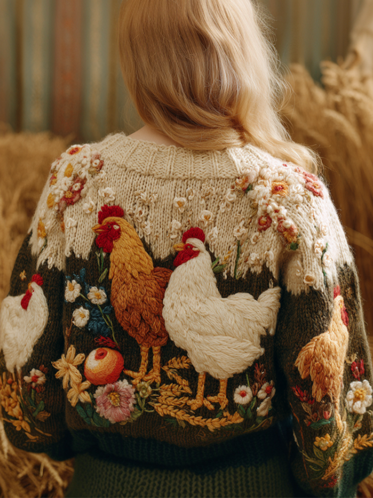 Women's Autumn/winter Thanksgiving Round Neck Warmth-giving Knit Sweater artswardrobe