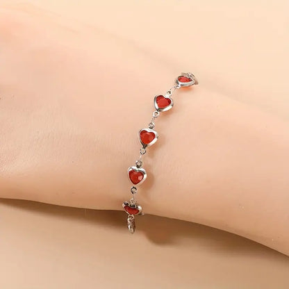 Ophelyra Garnetelle Bracelet - Elegant White Gold