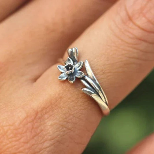 Vintage Floral Open Ring