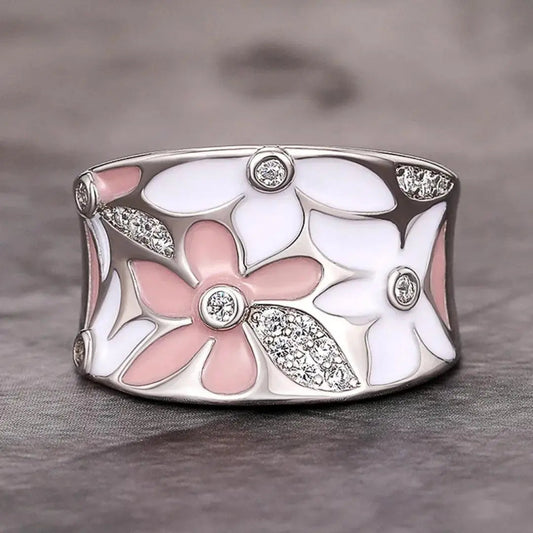 Vintage Hand-painted Glass Ring