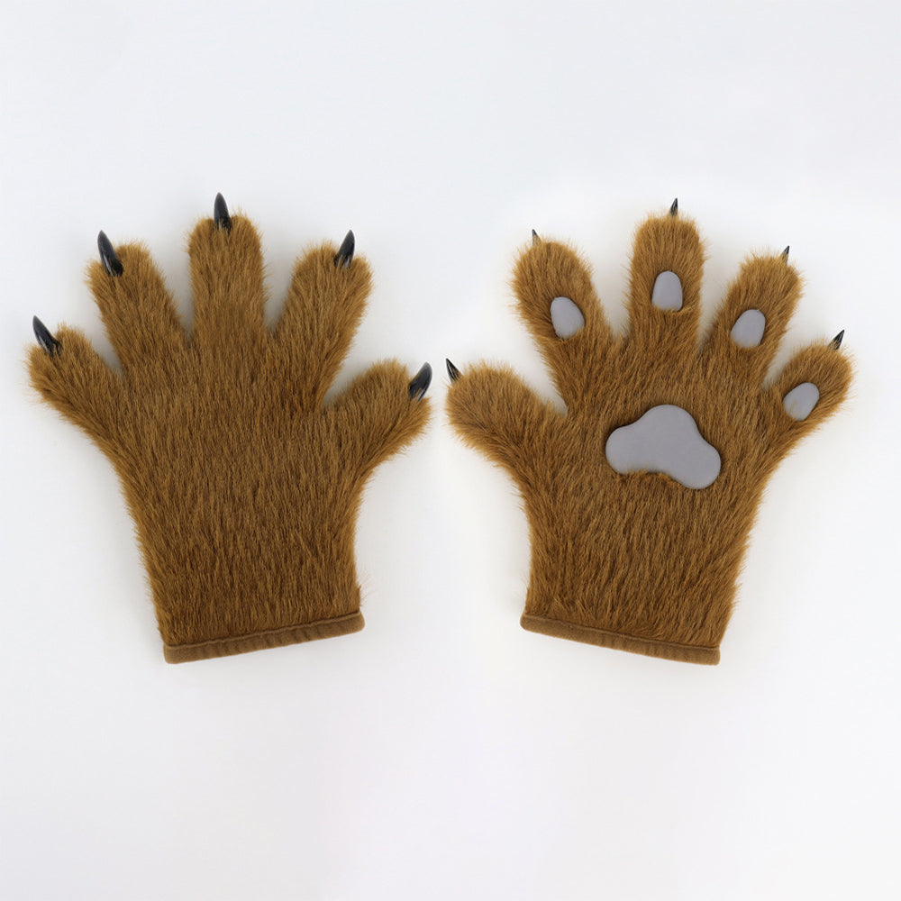 Comstylish Plush Cat Paw Warm Gloves