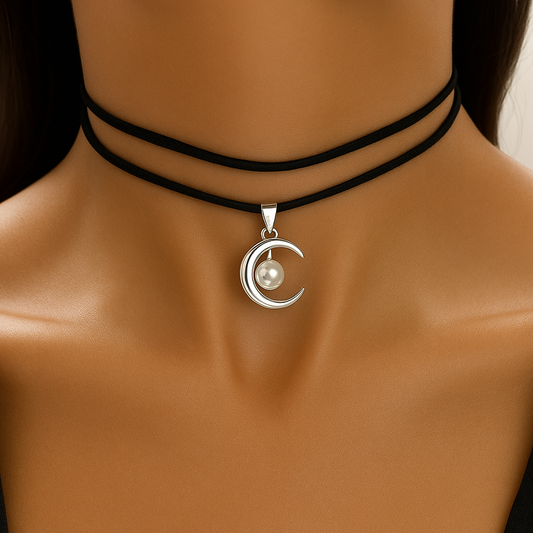 Moon & Pearl Necklace