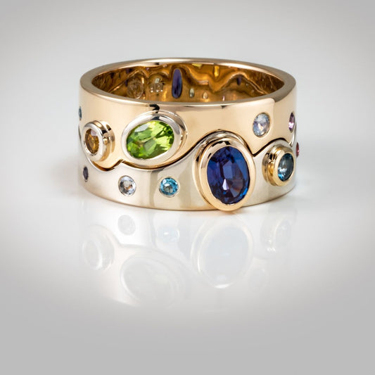 Multicolor Mosaic Statement Ring
