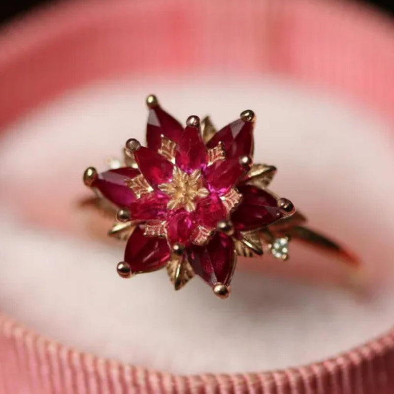 Ruby Bloom Star Ring
