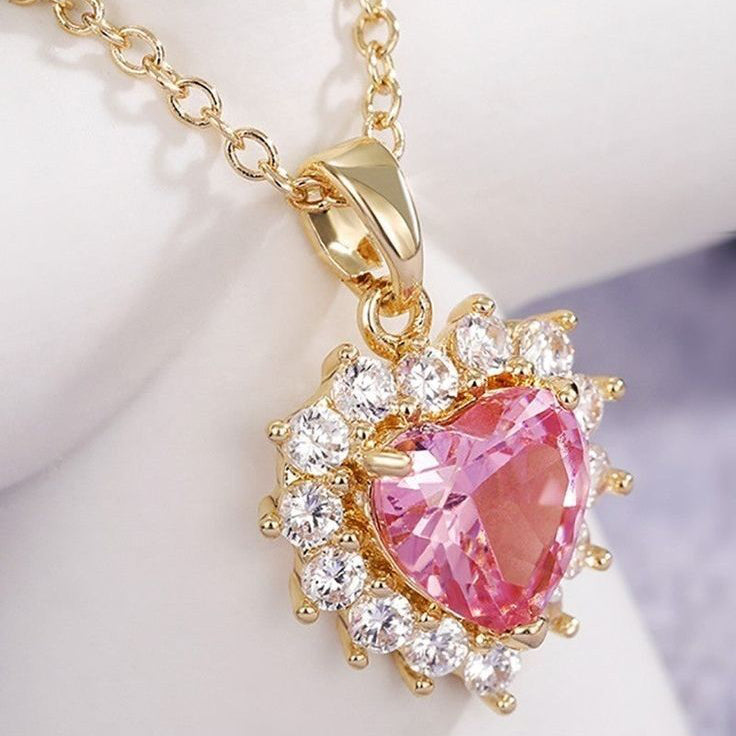 Wrapped Pink Heart Fate Necklace