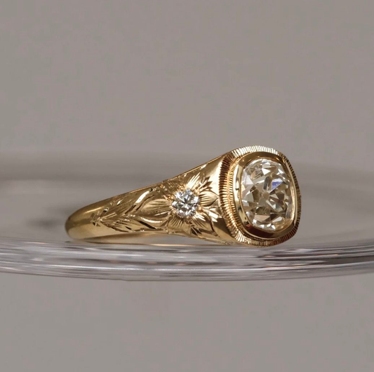 Vintage Oval Halo Ring