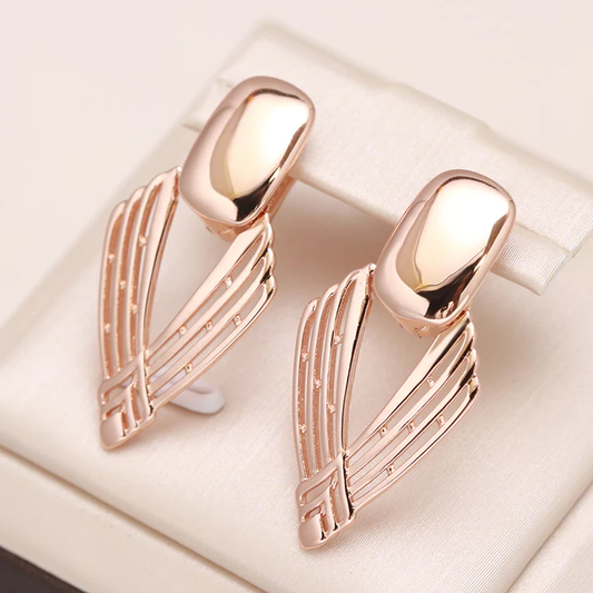 Elegant Golden Shield Earrings
