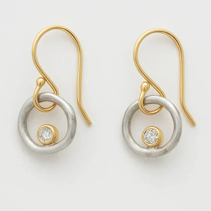 Vintage Gold & Silver Zirconia Earrings