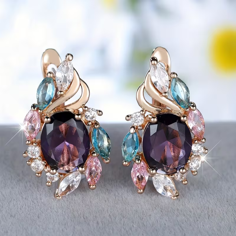 Colorful Cocktail Stud Earrings