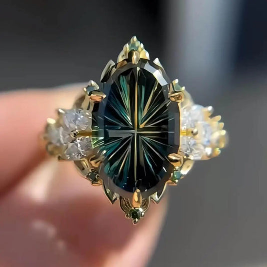 Elegant 14K Gold Creek Gem Ring