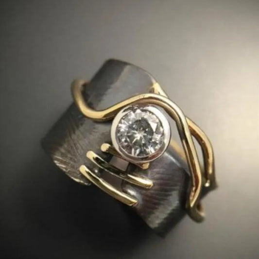 Silvered Threads Zirconia Ring