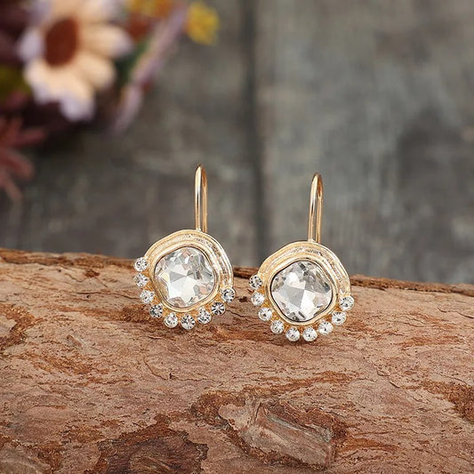 Vintage Rounded Bright Gold Earrings