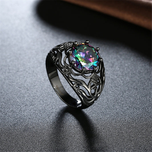 Green Delicate Glass Hollow Ring