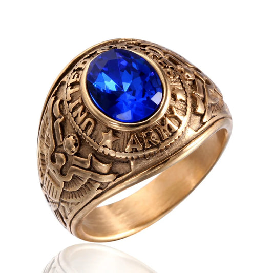 Navy Crest Ring