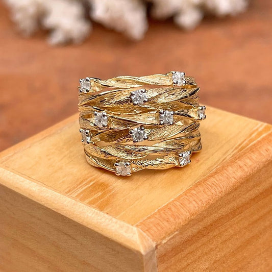 Golden Layered Zirconia Ring