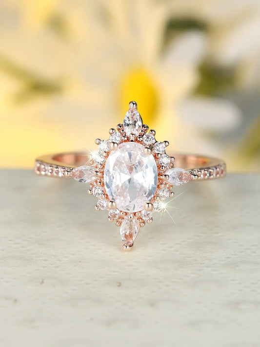 White Crystal Dream Gold Ring