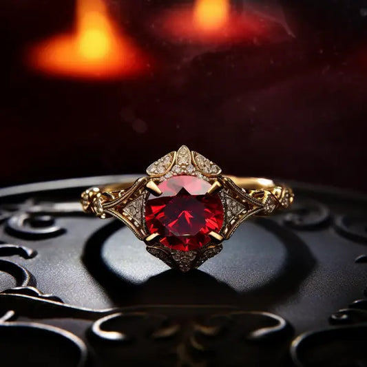 Magnolia & Dragon Crest Ring